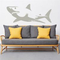 (สติ๊กเกอร์และรูปลอกผนัง) Paling Popler Dekorasi Rumah True North Besar Shark Stiker Dinding Kamanak-Anak Kamar Dekoratif ไวนิลถอดออกได้ Dekorasi