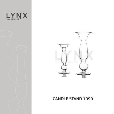LYNX - CANDLE STAND 1099 - เชิงเทียนแก้ว แฮนด์เมด ทรงสูง มี 2 ขนาด คือ ความสูง 30 ซม. และ 40 ซม.