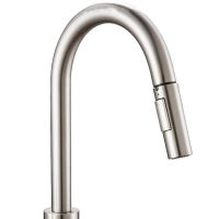 Press Kitchen Faucet with Pull-Down Sprayer, Kitchen Sink Faucet with Pull-Out Sprayer, Fingerprint Resistant, Single Hole Deck Mount, Single Handle Copper Kitchen Faucet