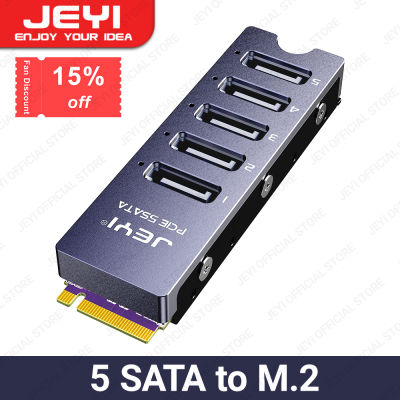 JEYI NVMe M.2ไป5อะแดปเตอร์ Sata,ภายใน5พอร์ต Non-RAID SATA III 6GB/S การ์ดอะแดปเตอร์ NVMe สำหรับพีซีตั้งโต๊ะสนับสนุนการ์ด SSD และ HDD