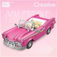 LOZ Mini Building Blocks pink convertible assembling building block car model assembling small particle toys pink classic car Building Sets