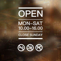 สติ้กเกอร์หน้าร้าน OPEN hours เวลาเปิดปิด