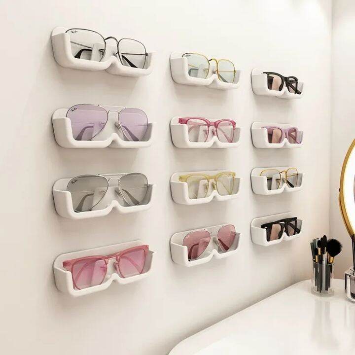 Wallmounted Glasses Storage Rack Bathroom Sunglasses Organizer Shelf