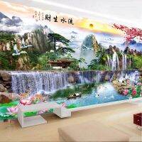 QIANZEHUIDIY Diamond EmbroideryRound Diamond Flowing water scenery Full rhinestone 5D Diamond painting cross stitchneedlework