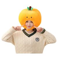 Cute Orange shape Hats Headgear Soft Fruit Design Funny Cartoon Costume Headgear for Gift Photography Prop Party  Games Crafts