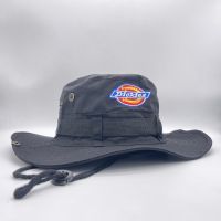 หมวกบักเก็ต หมวกเดินป่า ปัก Dickies หมวกเดินป่าใส่กันแดด มีสายคล้องคอ Fashion Summer Bucket Hat