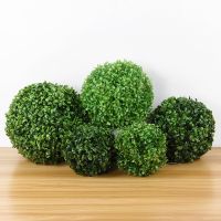 Artificial Grass Green Plant Ball Simulation Plastic Plant Flower Balls Party Decoration Home Outdoor Garden Hanging Decor Artificial Flowers  Plants