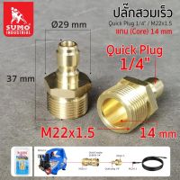 ข้อต่อทองเหลือง M14x1.5/M22x1.5 แกน 14 มม. ประกอบสายฉีดยางทั้งสองเส้น เข้ากับ ข้อต่อทองเหลือง M14*1.5/M22*1.5 แกน 14 มม. เพื่อเพิ่มความยาว