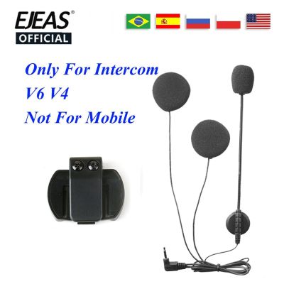 EJEAS 3.5Mm ลำโพงชุดหูฟังไมโครโฟนและหมวกนิรภัยอินเตอร์คอมคลิปสำหรับ EAS V4อินเตอร์โฟนรถจักรยานยนต์ V6