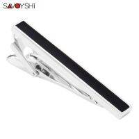 【Fashion house]Savoyshi 5.1Cm Zwart Emaille Tie Clips สำหรับ Heren Stropdas Tie Bar Sluiting Hoge Kwaliteit Stropdas คลิปงานแต่งงานของขวัญ Merk Sieraden