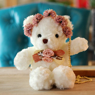 [COD] ตุ๊กตาหมีเท็ดดี้ของเล่นตุ๊กตาน่ารักเน็ตแดงโลลิต้ากอดตุ๊กตาหมีกระเป๋าสายโซ่ดอกไม้สำหรับสาวๆ