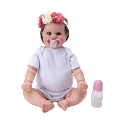 ตุ๊กตาเด็กเด็กผู้หญิงที่สมจริง50ซม. ผ้ายืดหยุ่นได้สำหรับถ่ายภาพ3D เคลื่อนย้ายได้ซักได้ก่อนตั้งครรภ์ตอนเช้าของเล่นสหายเด็กทารก