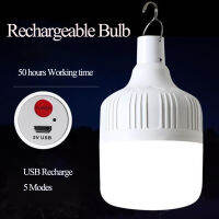 100W Outdoor Recharge แคมป์ปิ้งหลอดไฟ LED ทำงานประหยัดพลังงาน Bubble Lamp USB Recharge Ball Light 5โหมด Lighting