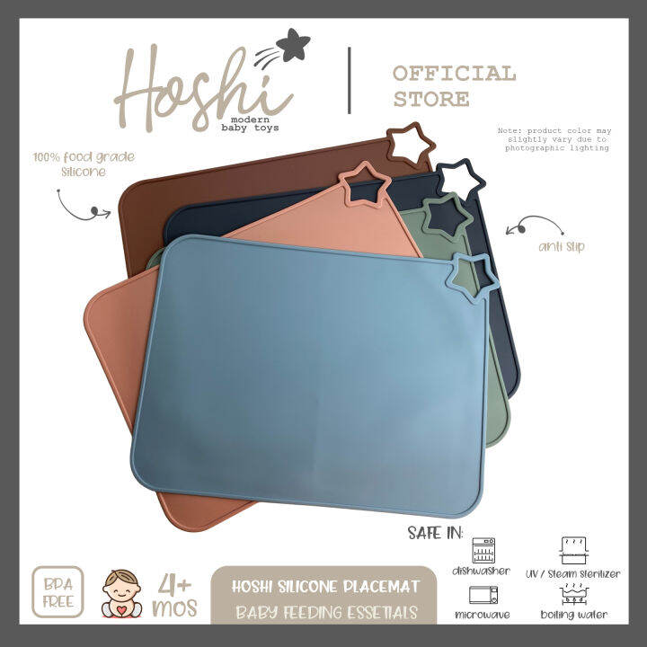 Hoshi "AntiSlip Placemat" Premium 100 Food Grade Silicone, BPA Free