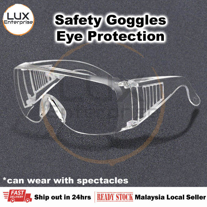 🔥READY STOCK🔥 Large Frameless Clear Safety Goggles Eye Protection PPE
