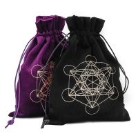 Metatron Archangel Star of David Hexagram Chakra Flannel Bundle Pocket Necklace Earring Jewelry Tarot Card Organizes Storage Bag