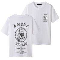 AMIRIˉ Summer Cotton Casual Characters And Alphabet Pattern Youth Round Neck Short Sleeve Men ◐℗