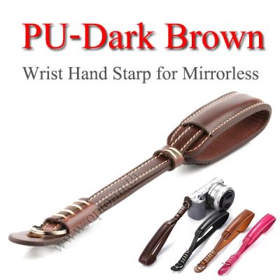 PU-Dark Brown Camera Wrist Hand Strap for Mirrorless สายคล้องข้อมือกล้องสายหนัง(สีน้ำตาลเข้ม)