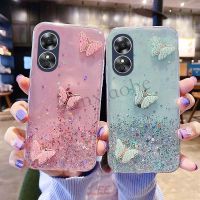 เคสโทรศัพท์คลังสินค้าพร้อมสำหรับ OPPO A78 5G ฝาหลังนิ่มโปร่งใสผีเสื้อท้องฟ้าเต็มไปด้วยดวงดาวสุดหรู