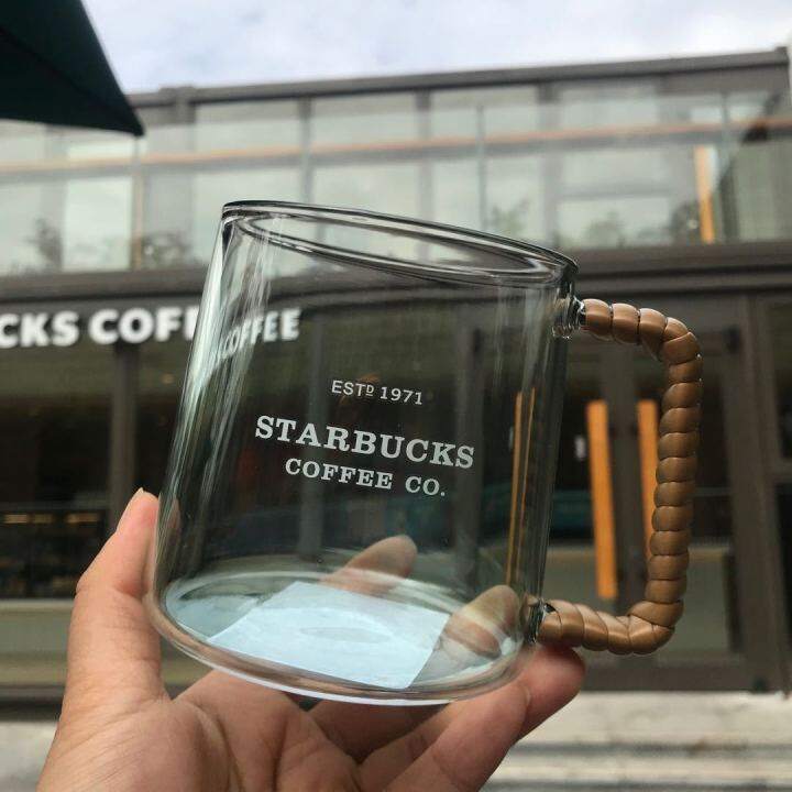 startbuck-ขาตั้งกล้อง-starbuck-fox-starbuck-ถ้วยสุนัขจิ้งจอกน่ารักแก้วกระจกหุ้มแก้วเมสันการ์ตูนทนความร้อนถ้วยชาถ้วยหวายเกาหลี