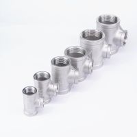 1/8 1/4 3/8 1/2 3/4 1 BSP Female 304 Stainless Steel Reducing Tee 3 Ways Round Connector Pipe Fitting Reducer