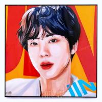 รูปภาพ Jin จิน วง BTS บีทีเอส นักร้องเกาหลี K pop เคป๊อป รูปภาพ​ติดผนัง pop art พร้อมกรอบและที่แขวน กรอบรูป แต่งบ้าน ของขวัญ