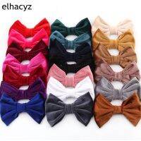 10pcslot New 5" Big Smooth Velvet Kids Hair Bows Multi Colors Velvet Bow for Headband Hair Clips Autumn&amp;Winter Headwear