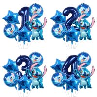 【DT】hot！ Cartoon Lilo   Birthday Balloons 32inch Number Foil Inflatable Kids Decoration Baby Shower Globos