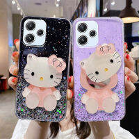 เคสRedmi 12 5g พร้อมกระจกแต่งหน้าลูกแมวน่ารักๆดีไซน์เลื่อมแวววาวลายท้องฟ้าดาวซิลิโคนใสนิ่มเคสโทรศัพท์ Xiaomi Redmi12 5gเคสสำหรับผู้หญิง