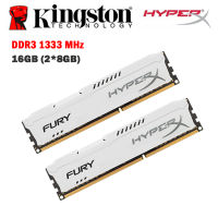 หน่วยความจำ RAM DDR3 16GB (2X8GB) 1333MHz 1.5V สำหรับ PC หน่วยความจำแบบ HyperX FURY Garming เดสก์ท็อปหน่วยความจำ240พินโมดูลหน่วยความจำ PC3-10600มม. สีขาว