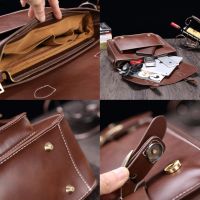 Men Black Vintage PU Briefcase Messenger Bag Shoulder Bags Slingbag