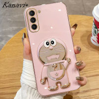 Kanavi เคสโทรศัพท์ซิลิโคนนิ่มแฟชั่นสำหรับ Samsung Galaxy S20 S20 FE S20บวก S20 S21พิเศษ S21 S21 FE S21บวกชุบหรูหราเป็นพิเศษเคสโทรศัพท์รูปแมวน่ารัก Jingle