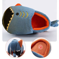 Baby Boys Girls Cotton Slippers New Winter Home Indoor Floor Shoes Children Cartoon Shark Kids Anti-slip Warm Plush Flip Flops