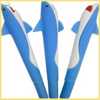 UNDATA 3PCS สีฟ้าสีฟ้า กล่องใส่ปากกา ปลาฉลามปลาฉลาม ปากกาเจล สีดำสีดำ ปากกาหมึกสีดำ ออฟฟิศสำหรับทำงาน