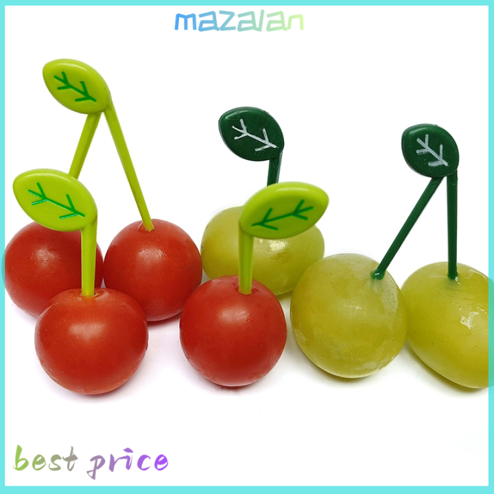mazalan-ส้อมจิ้มผลไม้10ใบสำหรับเด็กชิ้น-เซ็ตตกแต่งขนมส้อมจิ้ม
