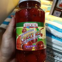 อาหารนำเข้า? Maras Shin Cherry Red has a Brook Maraschion Cherry brand. 704 g.