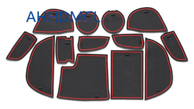 รถ Anti-Dirty Pad ประตู Groove Gate Slot ถ้วย Armrest Storage Pad Mat สำหรับ Mazda Atenza 2014 2015