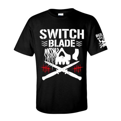 Mens Fashion Black T Shirts Summer Switch Blade Njpw Cotton Casual Short Sleeve Shirt 100% Cotton Gildan