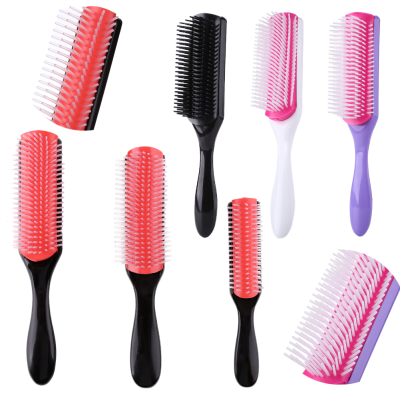 9 Rows Barber Hair Brush Straight Curly Styling Hair Detangling Comb Scalp Massage Detachable Hairbrush for Women Men Home Salon~
