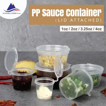 Round Clear Plastic Deli, Sauce Small Pot Container Cups with Lids 1.5oz/45ml