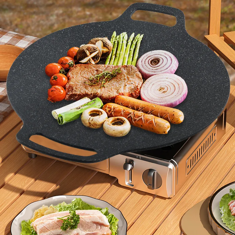 Grill Pan For Induction Cooktop Griddle Pan Korean Barbecue Plate Camping  Frying Pan Outdoor Camping Medical Stone Non-stick