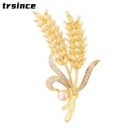 Luxury Rhinestone Wheat Ear Brooch Collar Pins for Women Men 39;s Party Brooches Suit Pin Jewelry Accessories