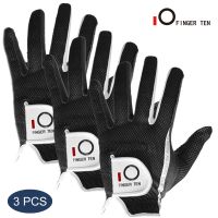 Left Hand Right Golf Gloves Men 3 Pcs Performance Mesh Non-Slip Soft Micro Breathable Black Gray Green Glove Drop Shipping