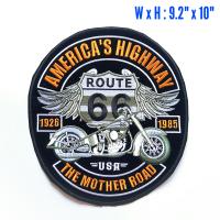 ป้ายปักตัวรีดติดหลังเสื้อบิ๊กไบค์ขนาดใหญ่ ROUTE 66 ขนาด 9.2*10 นิ้ว AMERICAN MOTHER ROAD HARLEY DAVIDSON MC PATCH