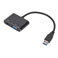 ตัวแปลงสัญญาณเสียงที่รองรับ USB เป็น VGA HDMI 1080P HD สำหรับคอมพิวเตอร์แล็ปท็อปไปยังจอภาพทีวีจอแสดงผลแบบ Dual รองรับ HDMI