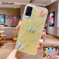 Ppgsa SA♞☒✻ DIY ผีเสื้อ Bling สำหรับ Vivo V21E V19 V15 S10 S9E Y73S Y72 TPU Glitter สำหรับ Vivo X60 Pro X27