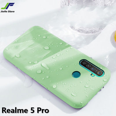 Jiefie สำหรับ realme 5 Pro เคสซิลิโคนเหลว Silky Soft-Touch ฝาครอบป้องกันการตก