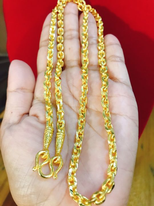 apata-jewelry-สร้อยคอลายคตกิต3บาท24นิ้วชุบทองแท้24k-สร้อยทองไม่ลอก-สร้อยคอแฟชั่น-ทอง-เครื่องประดับ-ทองไมครอนไม่ลอกไม่ดำไม่แพ้