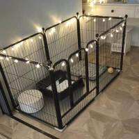 กรงสุนัขปรับขนาดได้（160x80x100cm) กรงสัตว์เลี้ยง พื้นที่ขนาดใหญ่ Pet Cage คอกสุนัข คอกสัตว์เลี้ยง กรง รุ่นแข็งแรง Size XL เปลี่ยนรูปแบบขยายขนาดได้ สัตว์เลี้ยงสุนัขรั้วรั้วในร่มที Dog Cage