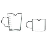 Set of 2 Glass Milk Jug Twin Spout Pouring Coffee Cream Sauce Jug Barista Craft Coffee Latte Milk Frothing Jug Pitcher